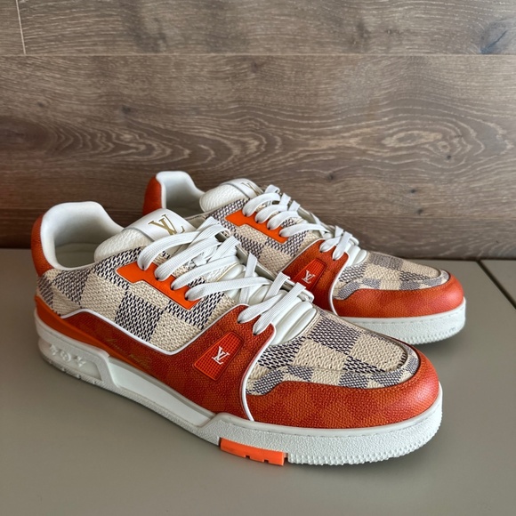 LOUIS VUITTON TRAINER ORANGE MONOGRAM size LV13 US14 - Picture 1 of 10